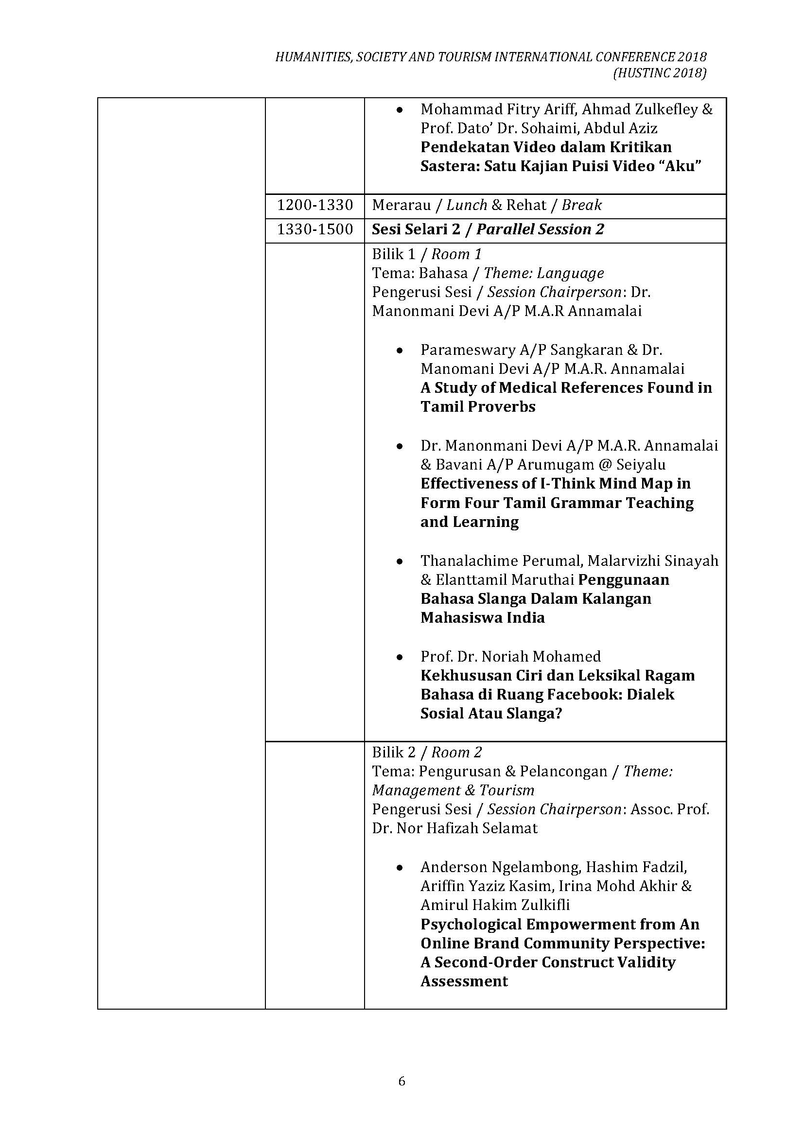 HUSTINC programme 22 OCT 2018 Page 3